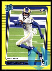 2021 Donruss Press Proof Rated Rookie Yellow #272 Tutu Atwell LA Rams